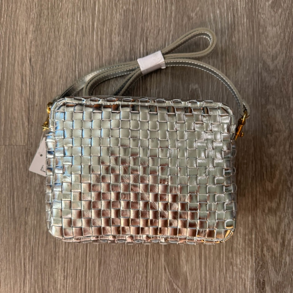 Clare V Silver Specchio Woven Checker NWT